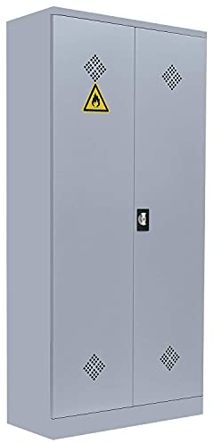 Lüllmann Umweltschrank komplett montiert grau 195x92x42cm (HxBxT) Gefahrstoffschrank Pflanzenschutzschrank Chemikalienschrank Spritzmittelspind 566250