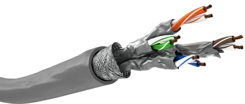 Goobay 96094 Netzwerkkabel CAT 6 A Verlegekabel 100m CAT 6A Kabel S/FTP Patchkabel halogenfrei Ethernet Kabel ohne Stecker Grau LAN Kabel 100 Meter