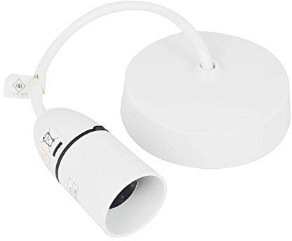 Status Ceiling Pendant Light Fitting | 6 Inch White Pendant Bayonet Light Bulb| S6INCPB6