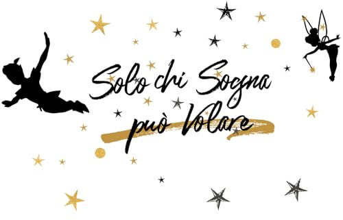 Adesivo Murale Wall Stickers Frase Citazione Adesivi Murali Decorazione interni Frase Solo chi sogna può volare Wall Sticker Adesivo da Muro 100 x 56 CM - Stickerdesign