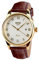 SKMEI Business-Herren-Quarz-Armbanduhr, römische Ziffern, Lederband, lässig, wasserabweisend, analoge Uhren, Braun und Gold, Klassisch