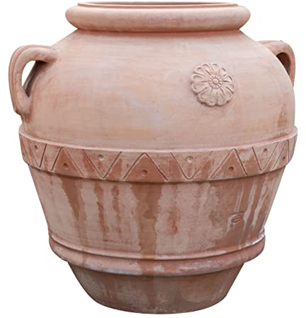 Biscottini Terracotta blumentopf groß 80x80x74 cm | Amphore Garten auf Made in Italy | Terrakotta blumentöpfe | Blumentopf Gross