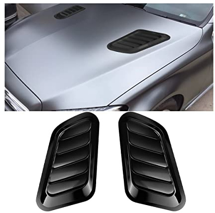 Blilo 2PCS Hood Air Vents, Hood Scoop Bonnet Intake Cover, Black