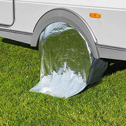 Radabdeckung Aluminium reflektierend 16 Reifenabdeckung Wohnwagen, Wohnmobil Set 1/2/4 Stück (4)