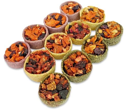 Exotic Nutrition Fruit & Veggie Tarts (12pk) - Delicious Healthy Treat for Guinea Pigs, Chinchillas, Rabbits, and Small Animals