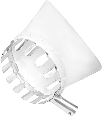 QWORK® Cueilleur de Fruits en métal avec Poche en Coton pour cueillir Les Fruits en Hauteur - Ø16cm