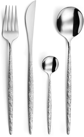 AMEFA - Ménagère 24 couverts de table pour 6 personnes - Protocol - Acier inoxydable 18/0, Finition Vintage