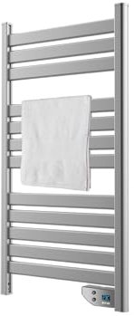 EVVO Toallero Eléctrico C500 Acero, 450W, hasta 8 m2, Bajo Consumo, Silencioso, Seguridad Sobrecalentamiento, Incluye kit de Instalación, Antisalpicaduras, Temporizador 2 horas (Acero)