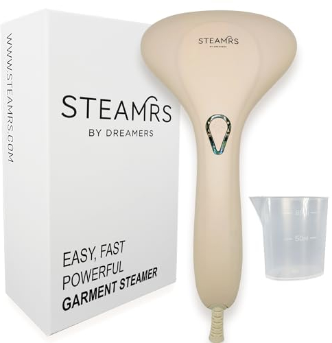 STEAMRS Dampfglätter 1500W, Sand - 20 Sekunden Aufheizzeit für schnelle Faltenentfernung für alle Stoffe - Kraftvoller Hand-Dampfer mit Soft-Touch-Oberfläche und Edelstahldüse - Perfekt für Reisen
