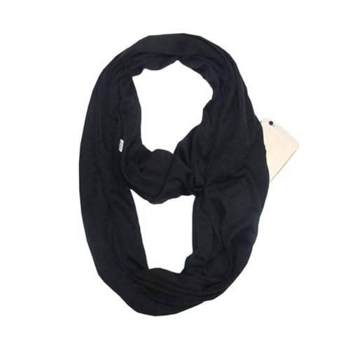 SHTGOI Bufanda de Infinito Con Bolsillo Oculto Con Cremallera, Ligera de Viaje, Círculo Infinito, Pañuelos de Algodón Suaves Para Mujeres y Niñas