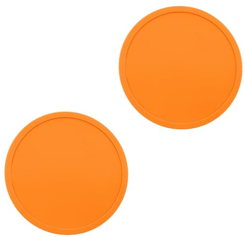 Coasters Cup Pad Mat Round Silicone Rubber Mug Coaster Non Slip for Coffee Beer Mug Wine Glass Y6-JYBD (Orange)