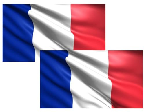 Super Mundo Lot de 2 grands drapeaux français pour extérieur et intérieur 60 x 90 cm, 2 drapeaux nationaux France (60 x 90 cm)