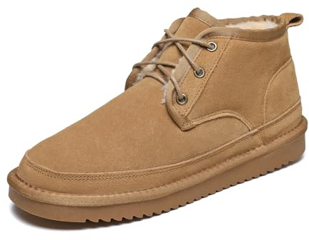 Meik Mangni Stivali da Neve Donna Stivaletti Invernali Uomo Comodi Scarpe con Calda Foderati Antiscivolo Scarponi Neve Classici Snow Boots Esterno Marrone 35EU（Dimensioni della Suola 36EU）