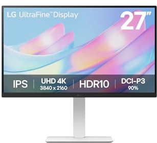 LG 27US50Z Monitor 27 Ultra HD 4K, IPS, 3840x2160, HDR 10, DCI-P3 90%, 60Hz, 5ms (GtG), FreeSync, HDMI 2.0, DisplayPort, Uscite Cuffie, Reader Mode, Flicker Safe, Bianco