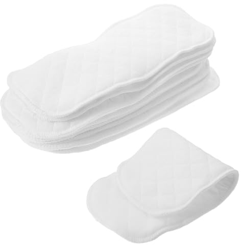JOINPAYA Insertos para Pañales de Tela para Ñiño, 10 Piezas, Algodón Ecológico Blanco de Nueve Capas, Ultra Absorbentes y Transpirables para Cuidado Nocturno E Incontinencia