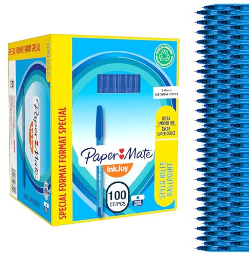 Paper Mate InkJoy 100ST Kugelschreiber | mittlere Spitze (1,0 mm) | Blau | 100 Stück