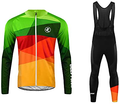 UGLY FROG Radtrikot Herren Langarm, Atmungsaktiv Radsport Bekleidung Winter, Warmes Thermovlies Fahrrad Anzug und Radhose mit 20D Lange Hosen für MTB