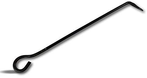 Tisonnier modèle acier peint noir 50 cm | Accessoire pour entretien poêle à bois barbecue chaudière cheminée feu | Pour braises bûches charbon de bois briquettes | Esthétique solide| Kibros 4SC0050T