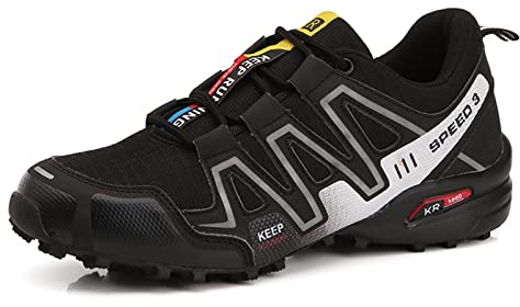 WYUKN Zapatos de Ciclismo de Montaña para Hombre, Zapatos de Bicicleta de Montaña, Black3-43EU