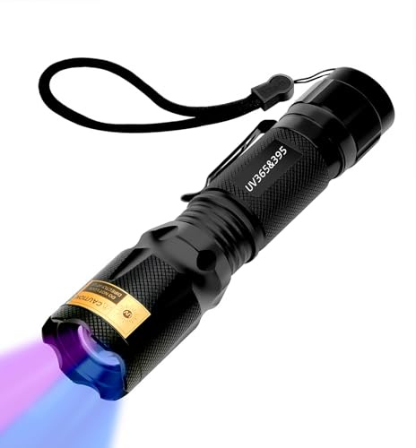 UV Flashlight Black Light- 365nm 395nm Ultraviolet Flashlights, Handheld Blacklight Torch Woods Lamp for Pet Urine Stains Detection, Rocks & Minerals, Glue Curing, Scorpions Finder and Uranium Glass