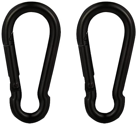 HOMPER M8 Karabinerhaken,2 Stück Edelstahl Sonnensegel Zubehör,Sonnenschutz Befestigung Segel Hängematten Boxsack Camping Angeln Wandern Belastbarkeit 200kg, 80 x 8 mm