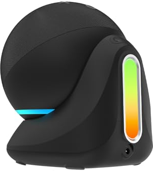 Fanxoo ED5 für Echo Dot 5 batteriesockel 10000mAh, Echo Dot 5 Akkusockel mit Umgebungslicht(Schwarz)(Ohne Alexa Echo Dot)