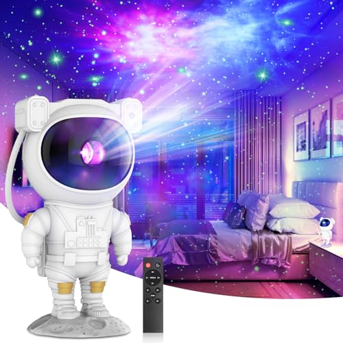 Proiettore Stelle Soffitto, Proiettore Galaxy Astronauta Luce Notturna Cielo Stellato con Nebulosa,Timer e Telecomando,Lampada Stellata per Camera da Letto e Proiettore a Soffitto,Regalo per Bambini