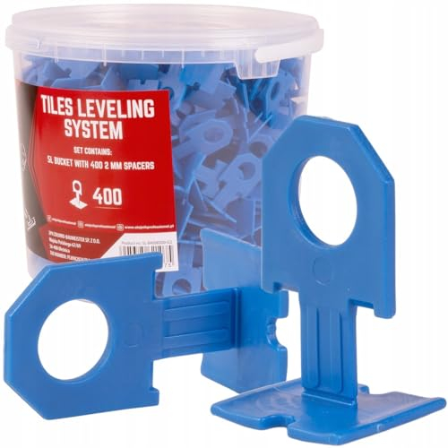 OLEJNIK J L PROFESSIONAL – Nivelliersystem Ersatzclips (1 mm, 1,5 mm, 2 mm, 3 mm) | 50/100/400/900-teiliges Set | Fliesendicke 7-15 mm | Ersatzclips + Fliesenkeile + Zange (2 MM, ‎400 Ersatzclips)