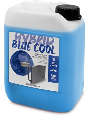 ErrecHome Hybrid Blue Cool, Liquido Radiatore per Auto Ibride ed Elettriche -30°C/+107°C, antigelo con pacchetto inibitore OAT con fosfati, Pronto all’uso, 5 Litri