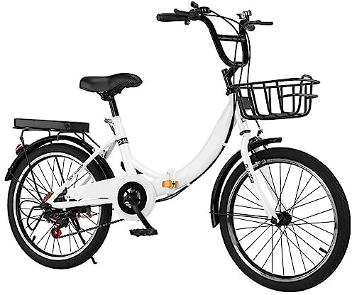 Bicicleta Plegable de 6 Velocidades para Adultos - Bicicleta Urbana de Acero con Alto Contenido de Carbono para Hombres y Mujeres