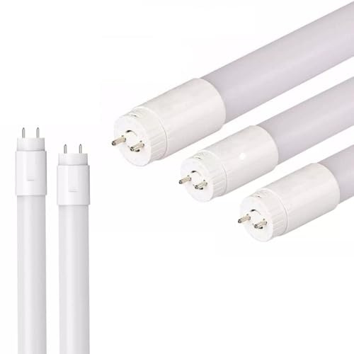 LED T8 Light Tube 4FT,5FT, Daylight White 5000K, Dual-End Powered Ballast Bypass,1440-2080Lumens 8W (26W Equivalent Fluorescent Replacement), Clear Cover,Lighting Tube Fixture (1, 4 FT)