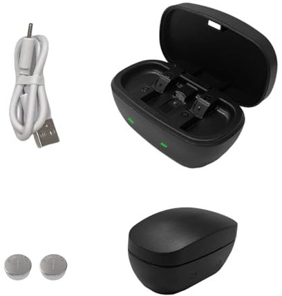 Baterías recargables 312 para audífonos y funda de cargador, cargador de batería portátil de repuesto con 2 paquetes de 312 baterías recargables (cargador + 2 baterías 312)