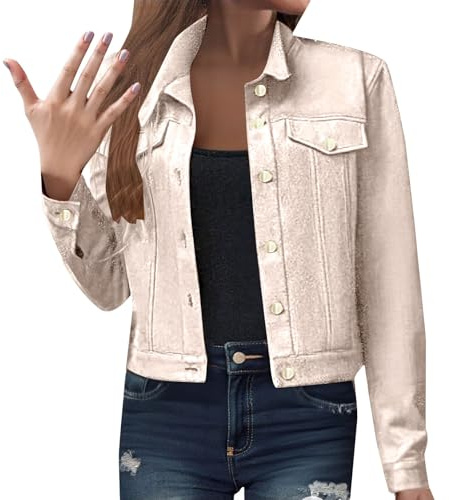Vestes en daim synthétique marron pour femme, veste bomber tendance boutonnée en cuir court, col à revers, manteau de pilote, automne et hiver, vêtements d'extérieur tendance Y2K Streetwear, beige, S