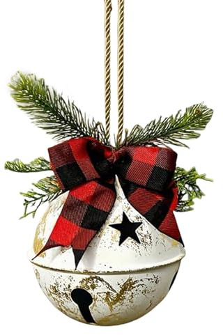 Enormes campanas de Navidad de metal, decoración navideña con lazo, campanas de metal para decoración, para las vacaciones y el invierno para el jardín al aire libre patio y chimenea