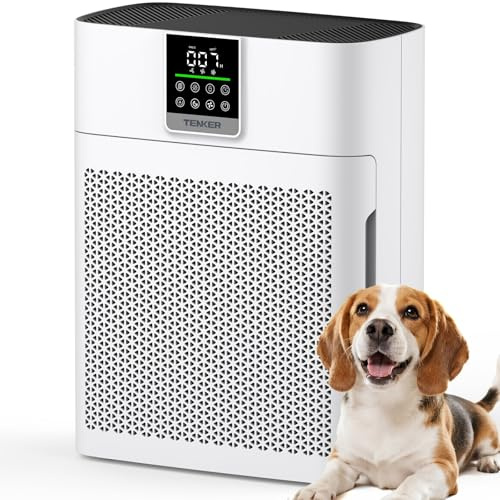 Air Purifier for Home and Bedroom up to 2180 ft², CADR 200 m³/h, TENKER HEPA Air Cleaner with PM2.5 Monitor, Auto Mode, Washable Pre-Filter & HEPA Filter for Pollen, Dust, Smoke & Pet Odours–AP2410