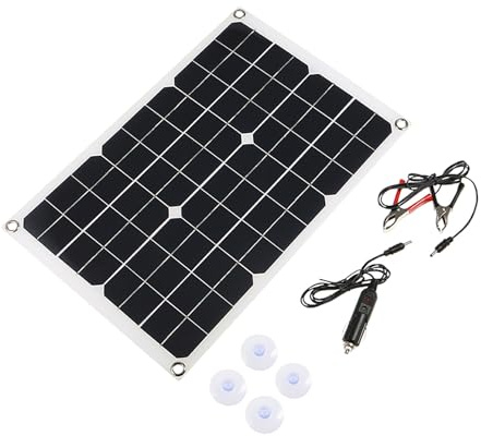 Aumotop Solpanelsladdare Effektiv Monokristallin 50W med Billaddning för Utomhusbruk Solpanel med 2 USB-portar för Camping (20W solpanel & 40A kontroller)