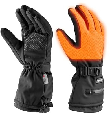 Thaw Heated Gloves – Rechargeable Heated Gloves with Adjustable Heat Levels, Insulated Waterproof Design & Touchscreen Fingertips – Ideal for Winter Sports, Work, Hiking & Cold Weather
