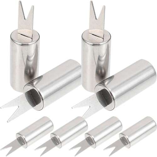 VOSAREA Lot de 8 Fourchettes à Maïs Multifonction en Acier Inoxydable Poignée Antidérapante, Porte-épis de Maïs Réutilisable pour Barbecue, Camping Cuisine en Plein Air, Ustensiles