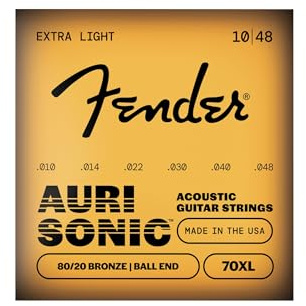 Fender 80/20 Bronze Acoustic Strings, Ball End, 70XL .010-.048 Gauges, (6)