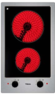TEKA Placa Modular Vitrocerámica 30 cm, 2 Zonas Cocción, Mandos Metalizados, Potencia 3000W, Modelo EFX 30.1 2H