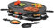 Unold 48795 RACLETTE Gourmet, 1200W, für bis zu 8 Personen, Antihaftbeschichtete Grillplatte, Glatte und geriffelte Oberfläche, Schwarz