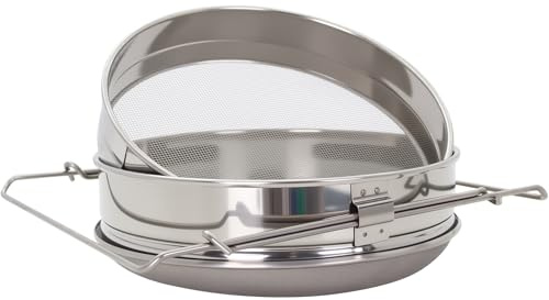 Honey Filter Strainer Double Layers Sieve with Holders Stainless Steel Beekeeping Equipment