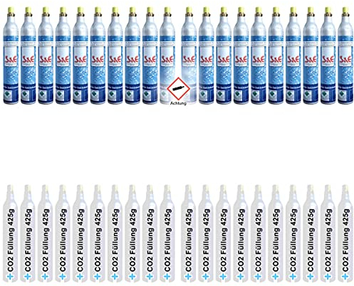 20 x CO2-Zylinder Flasche je 425 g 60l Füllung Kohlensäure für Sprudlergeräte wie Soda-Stream
