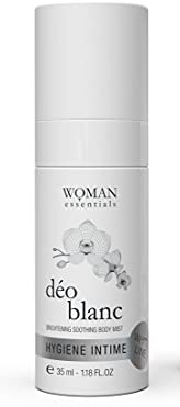 DEO BLANC - Deo Damen Körper und Intimbereich - 24h Beruhigende, Aufhellende Intimpflege Damen - Trockene, Empfindliche Haut - 35 ml Deo Intimbereich Spray - 99% Natürlicher Inhalt
