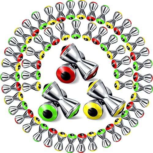 50 Stück Fliegenbinden, Fliegenbinden, Material zum Fliegenbinden, realistisches Fliegenbinden, Hantel-Augen, Legierung, Süßwasser, drei Farben werden zufällig (4 mm) geliefert
