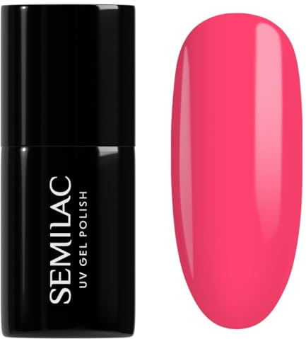 SEMILAC Gel Nail Polish 435 Friendly Magenta - Full Coverage Gel Polish - Soak Off Easy To Use LED/UV Nail Lamp - Long Lasting Manicure and Pedicure up to 3 weeks