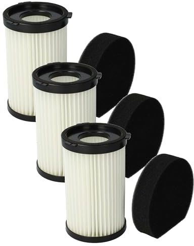 vhbw 3x Lamellenfilter kompatibel mit Cecotec Conga Thunderbrush 560 Handstaubsauger, Elektrobesen - Inkl. Schwammfilter