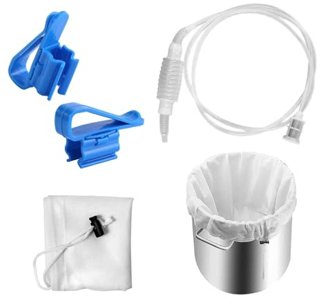 Hwtcjx Brew SiphonröHre Silikon, Weinheber, Länge 2.5M + Filterbeutel 46x40cm, Weinballon AbfüLlschlauch Wein Heberfiltersatz Siphon Rohr Schlauch Filter für Wein Bier Herstellung