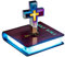 Magnetschwebebahn-Kreuz-Tischlampe LED-Kreuz-Ornament mit leuchtendem Sockel Jesus segnet die Bibel LED-Licht für Büro Heimdekoration Geburtstagsgeschenke,B,1