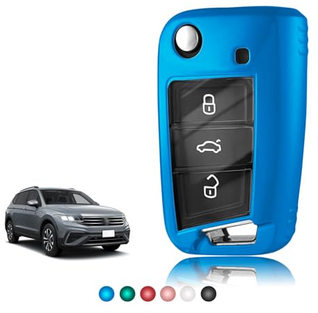 TOOMUME Schlüsselhülle TPU Glänzend Transparent, Autoschlüssel Hülle Schlüsselcover Passt für VW Volkswagen Golf 7 Tiguan T-ROC T-Cross Polo Seat Ateca Ibiza Leon Skoda Octavia Fabia Kamiq